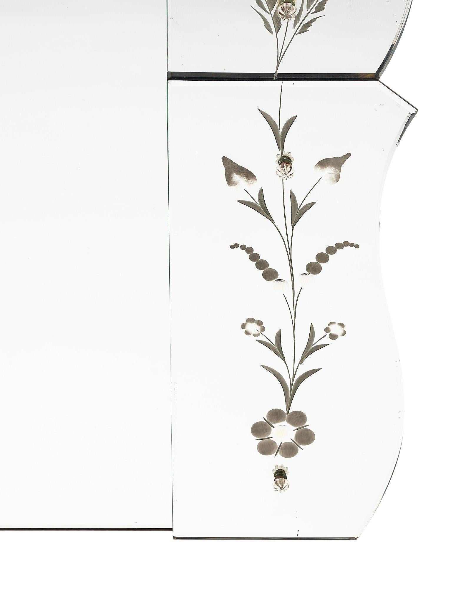 Art Deco Period Etched Mirror at 1stDibs