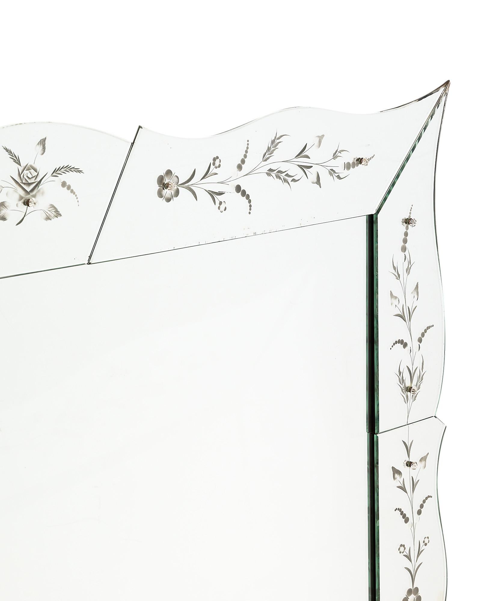 Art Deco Period Etched Mirror at 1stDibs