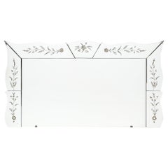 Art Deco Period Etched Mirror