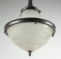 Lustre / Lampe de couloir en fer forgé d'époque Art Déco