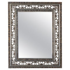 Art Deco Period Forged Iron Wall Mirror