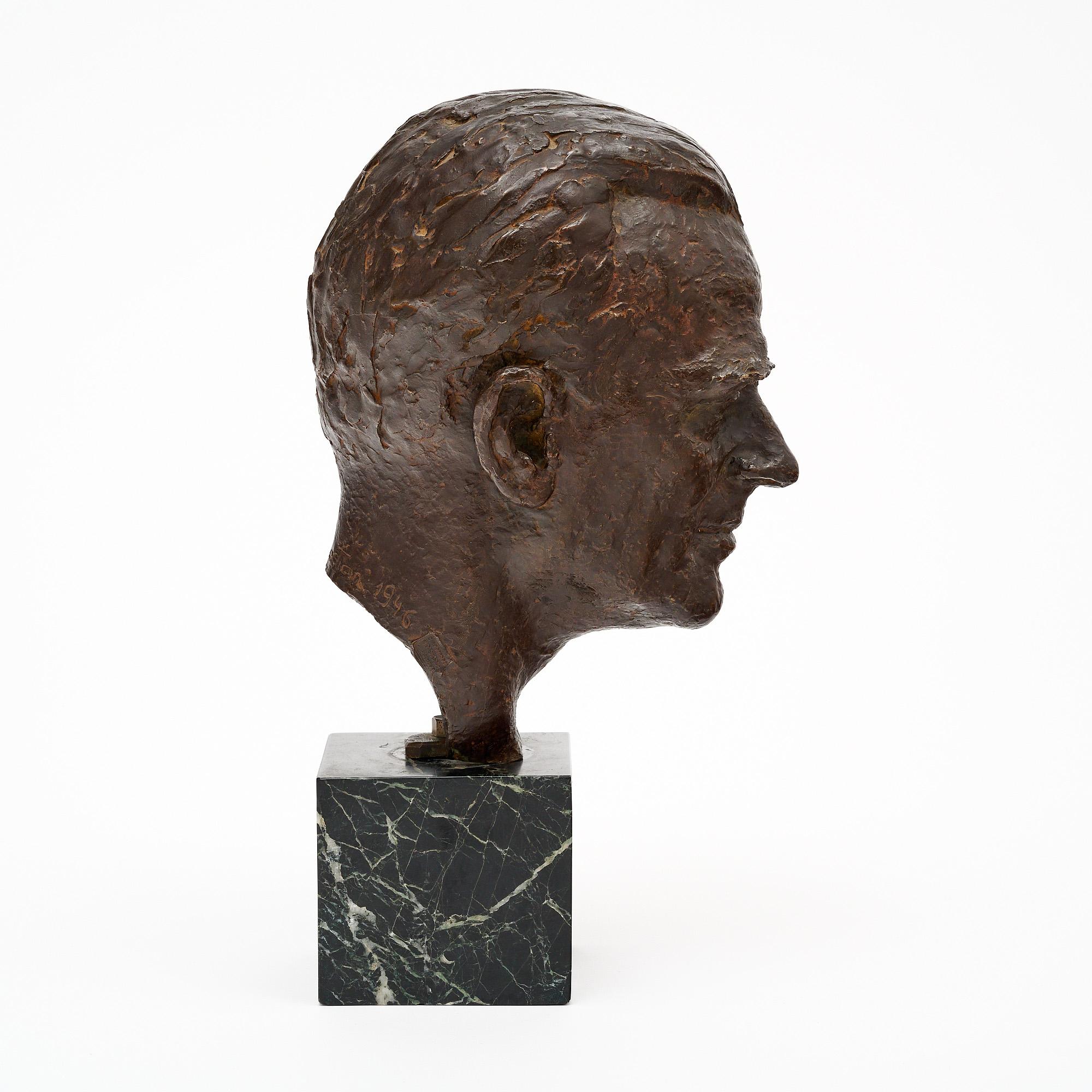 Art Déco Busto in bronzo francese del periodo Art Deco in vendita
