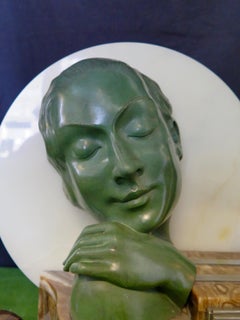 Art Deco Period French Bronze and Onyx Clock