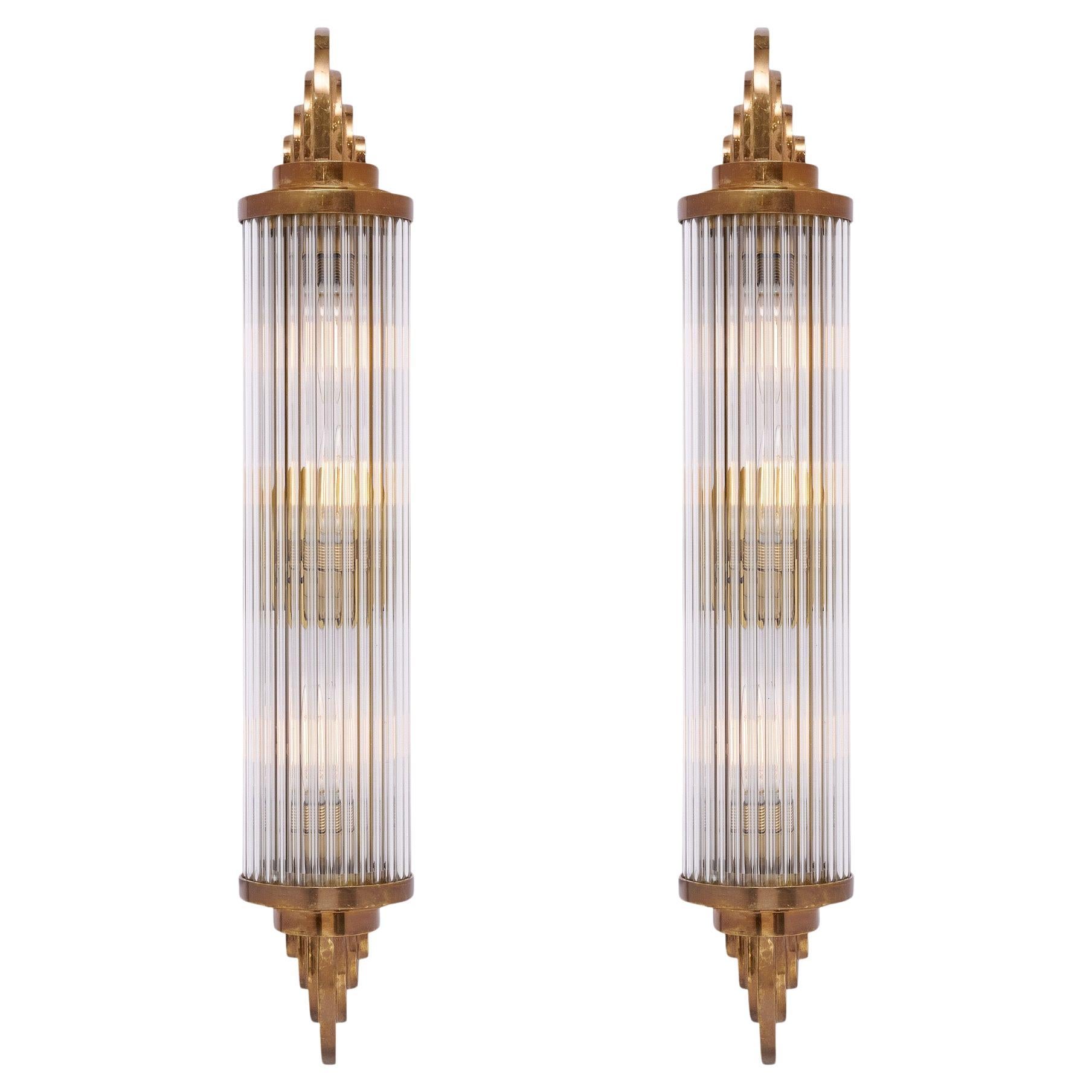 Art Deco Period French Glass Sconces For Sale