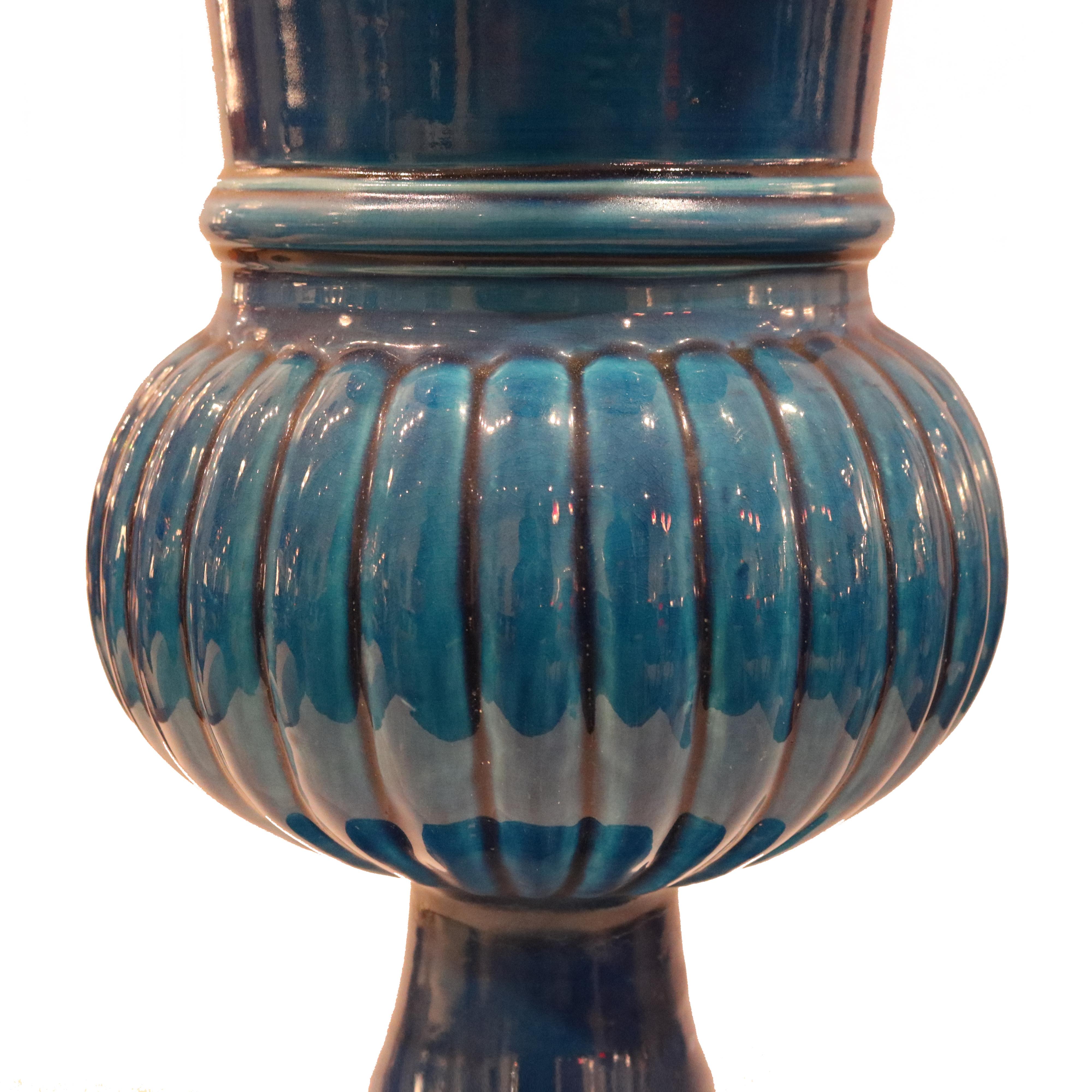 Art Déco Vaso in ceramica smaltata francese del periodo Art Deco Francia circa 1920 in vendita