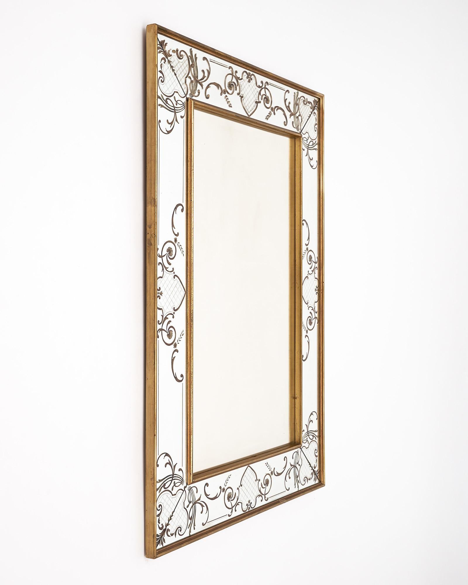 Art Deco Period French Gold Leafed Mirror In Good Condition For Sale In Austin, TX