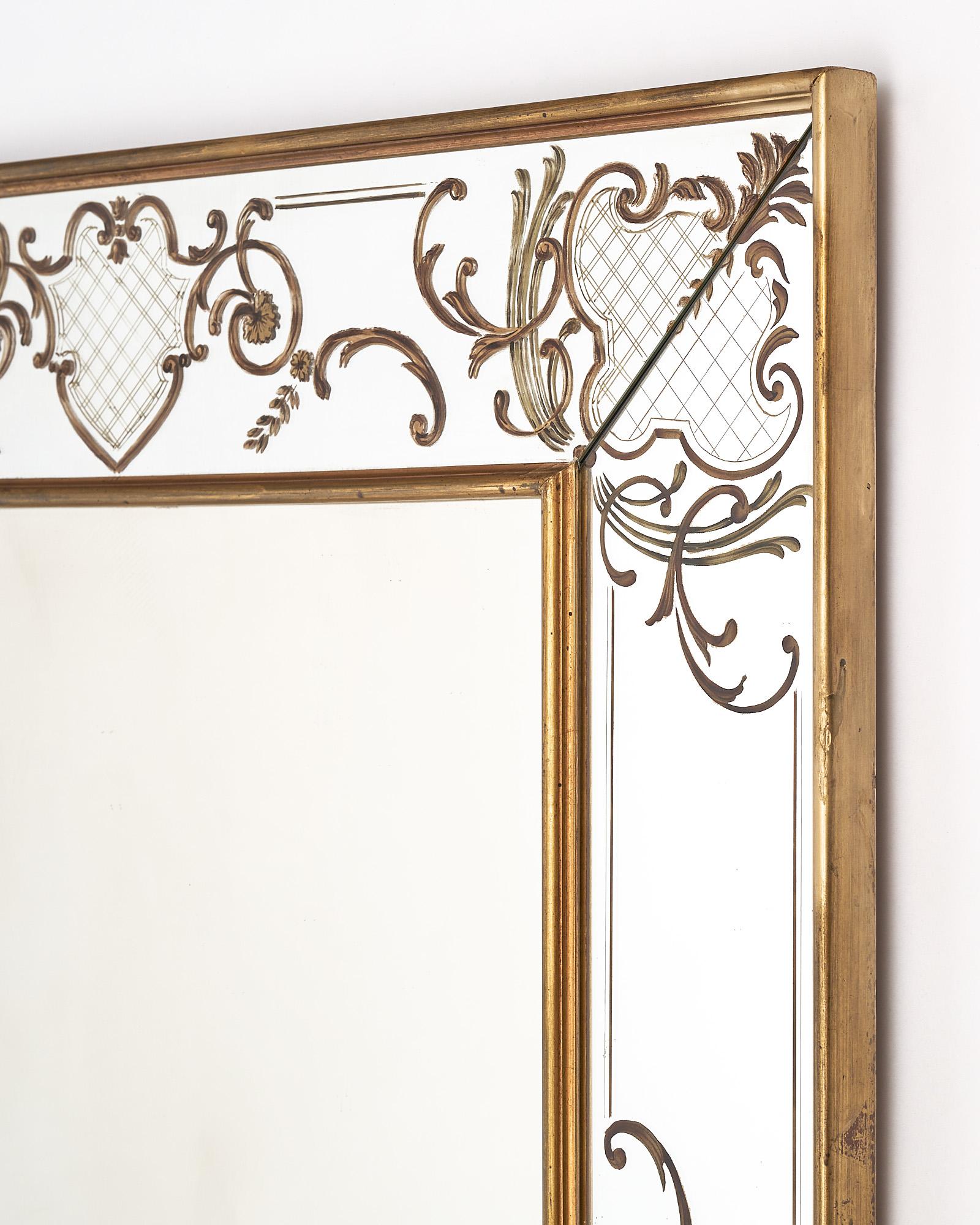 Mid-20th Century Art Deco Period French Gold Leafed Mirror For Sale