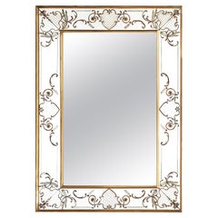 Specchio francese a foglia d'oro del periodo Art Deco Mirror
