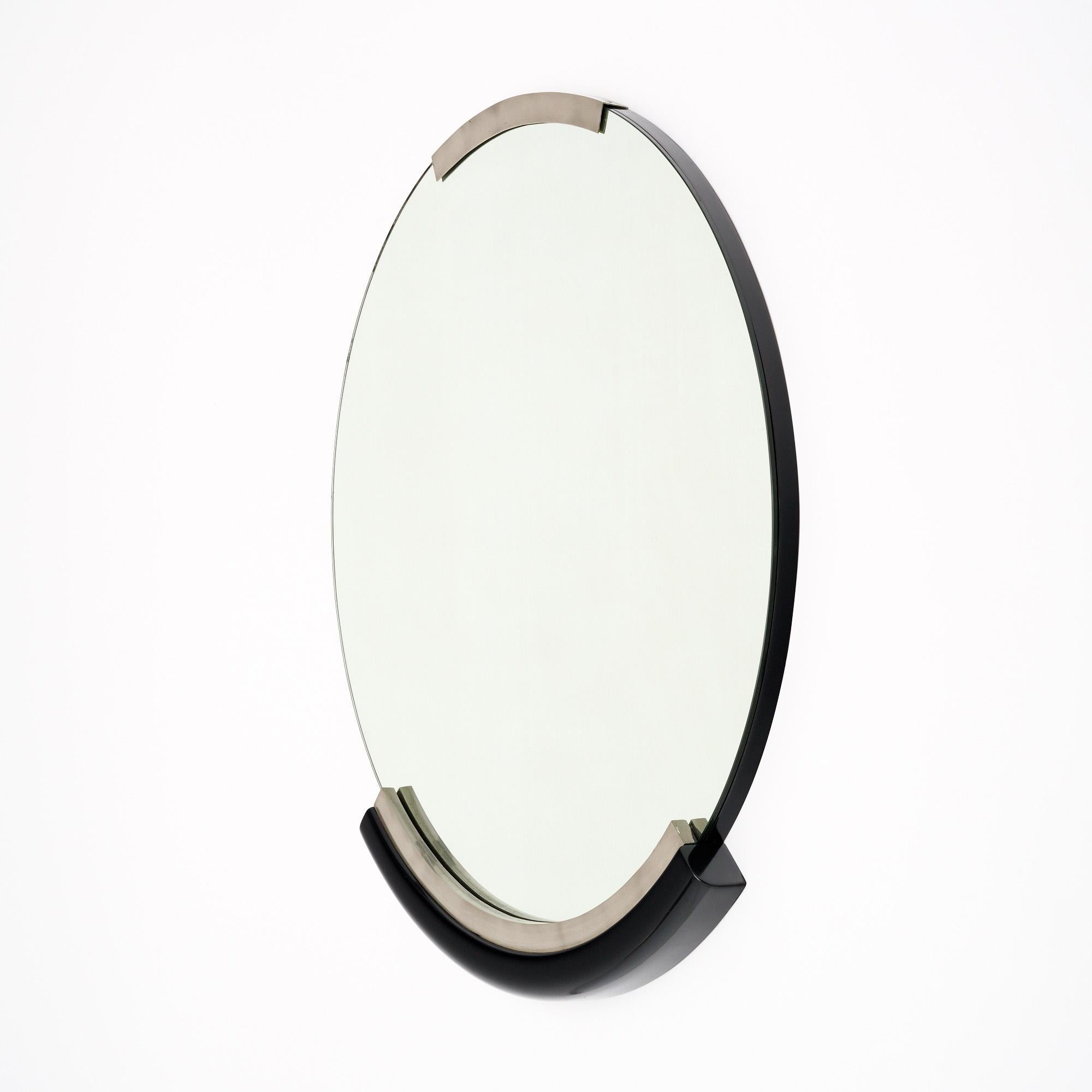 Metallo Specchio francese d'epoca Art Deco Mirror in vendita