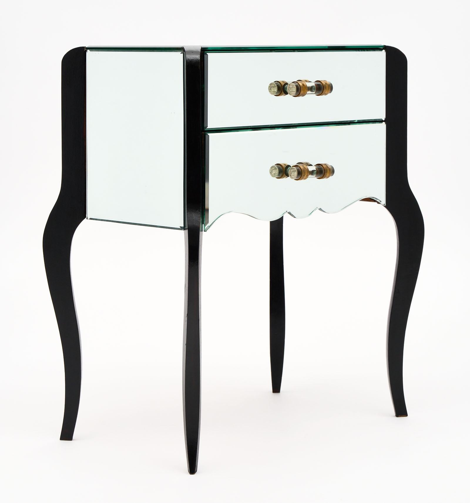 Mid-20th Century Art Deco Period French Mirrored Side Tables