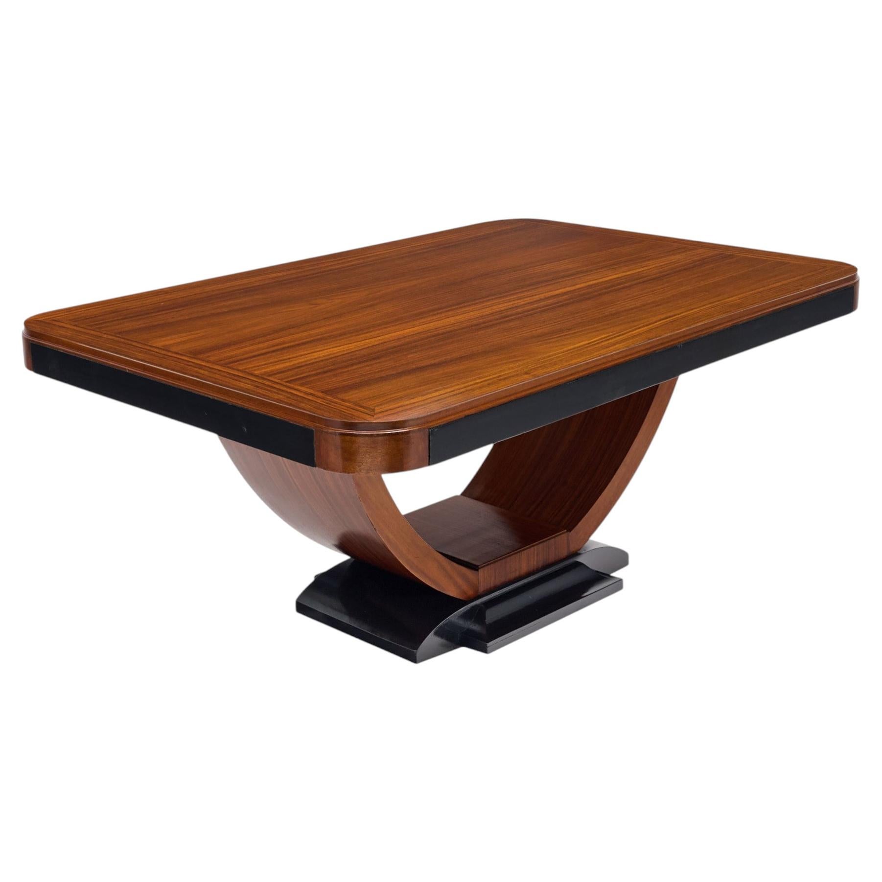 Art Deco Period, French Vintage Dining Table, Rosewood