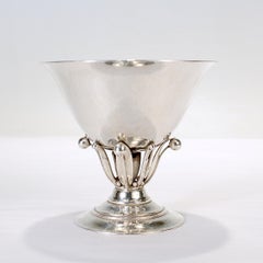 Art Deco Period Georg Jensen Sterling Silver Footed Bowl by Johan Rohde