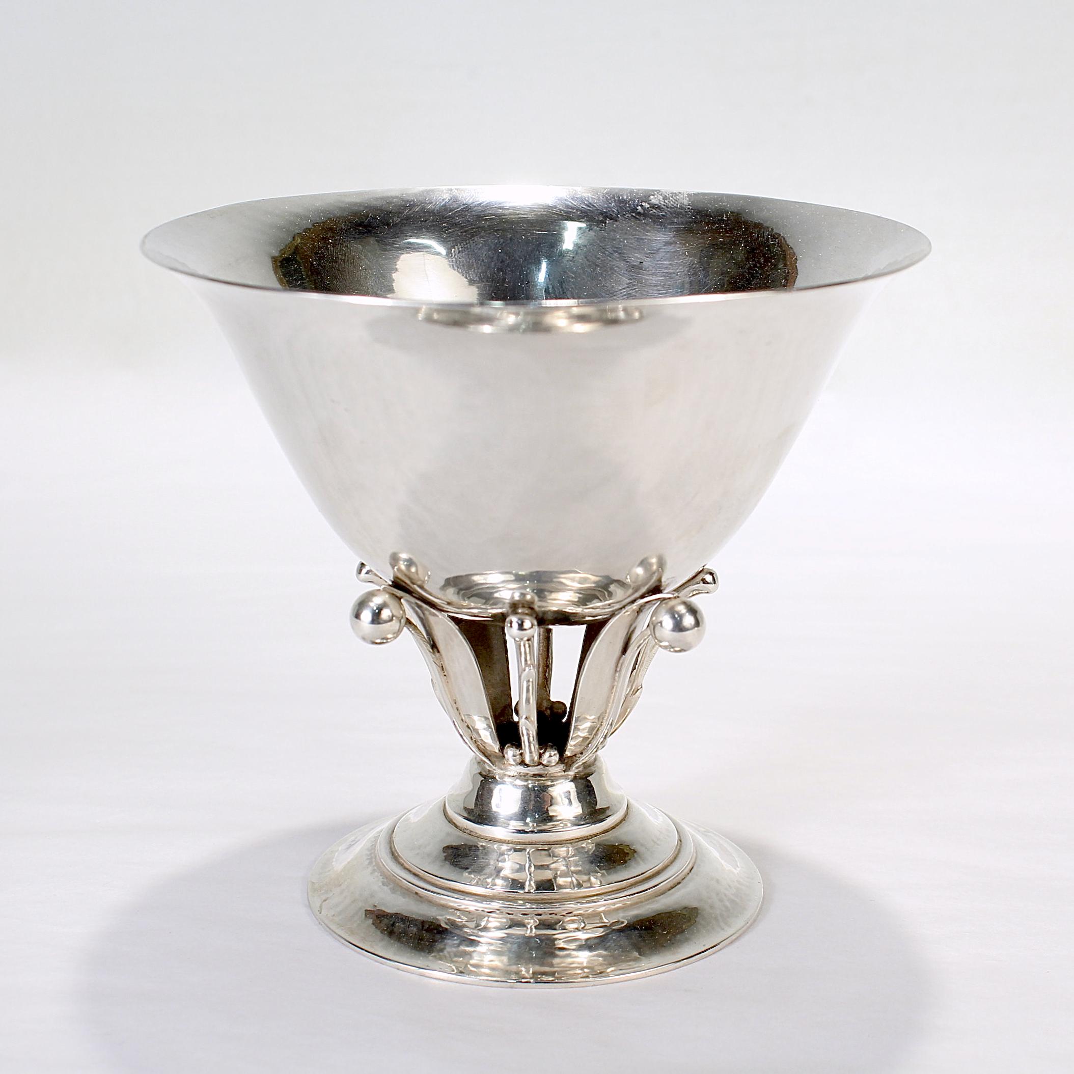 Art Deco Period Georg Jensen Sterling Silver Footed Bowl by Johan Rohde In Good Condition For Sale In Philadelphia, PA