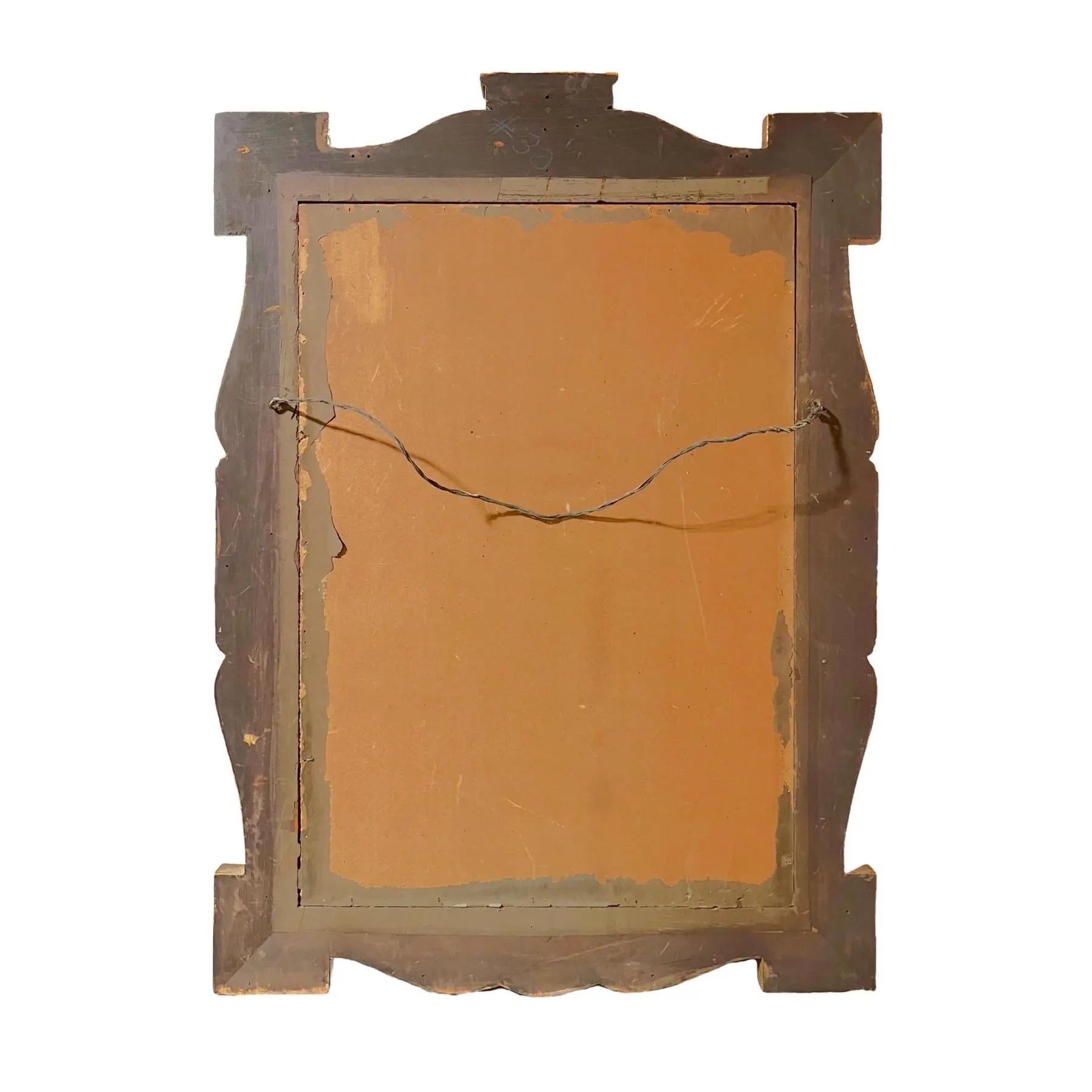 Sculpté à la main Art Deco Walleco Mirror en bois doré en vente