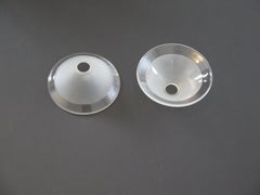 Art Deco Period Glass Lampshades PAIR (A) Conical & Frosted, circa 1925