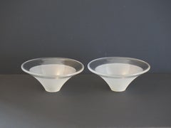 Art Deco Glas Lampenschirme PAAR (B) Konisch & mattiert, um 1925