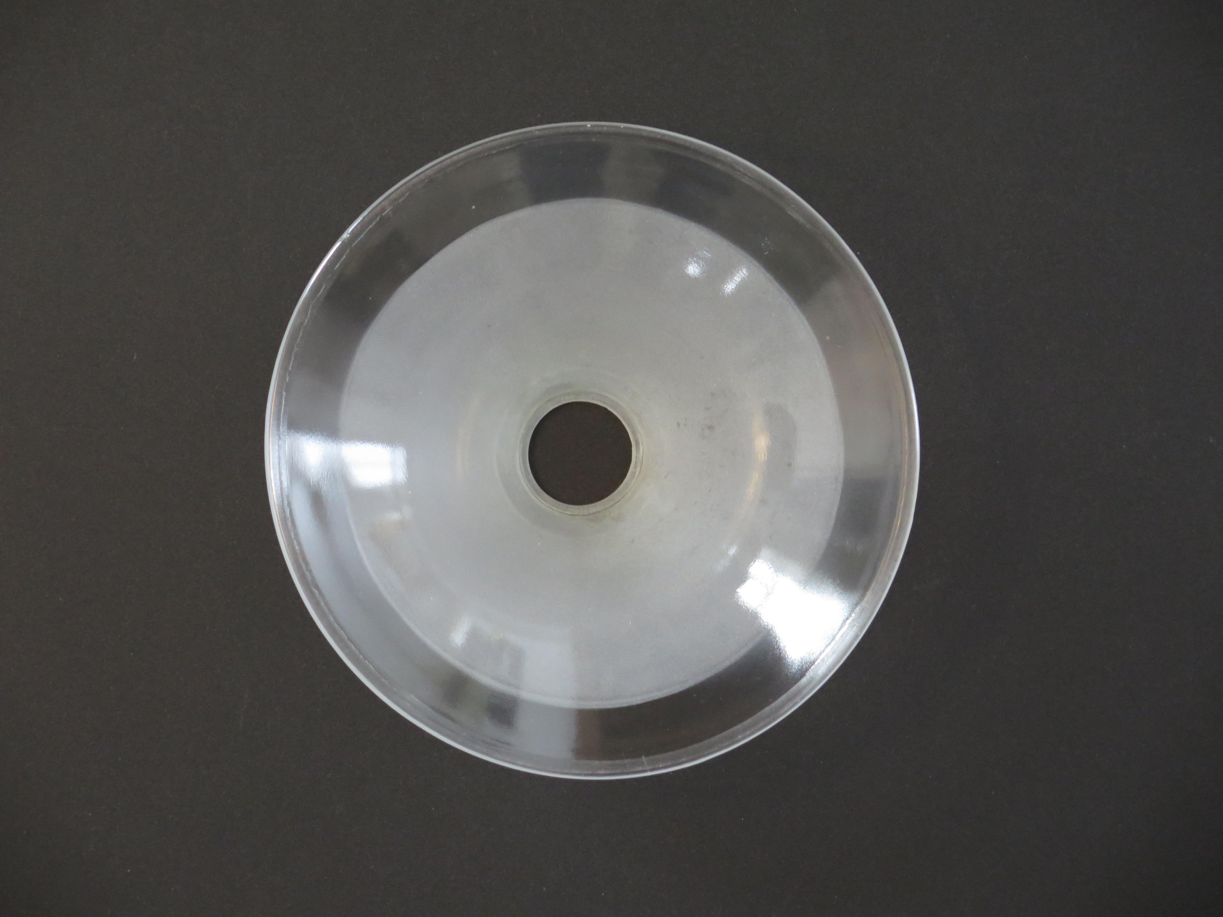 Art Deco Period Glass Lampshades PAIR (B) Conical & Frosted, circa 1925 For Sale 2
