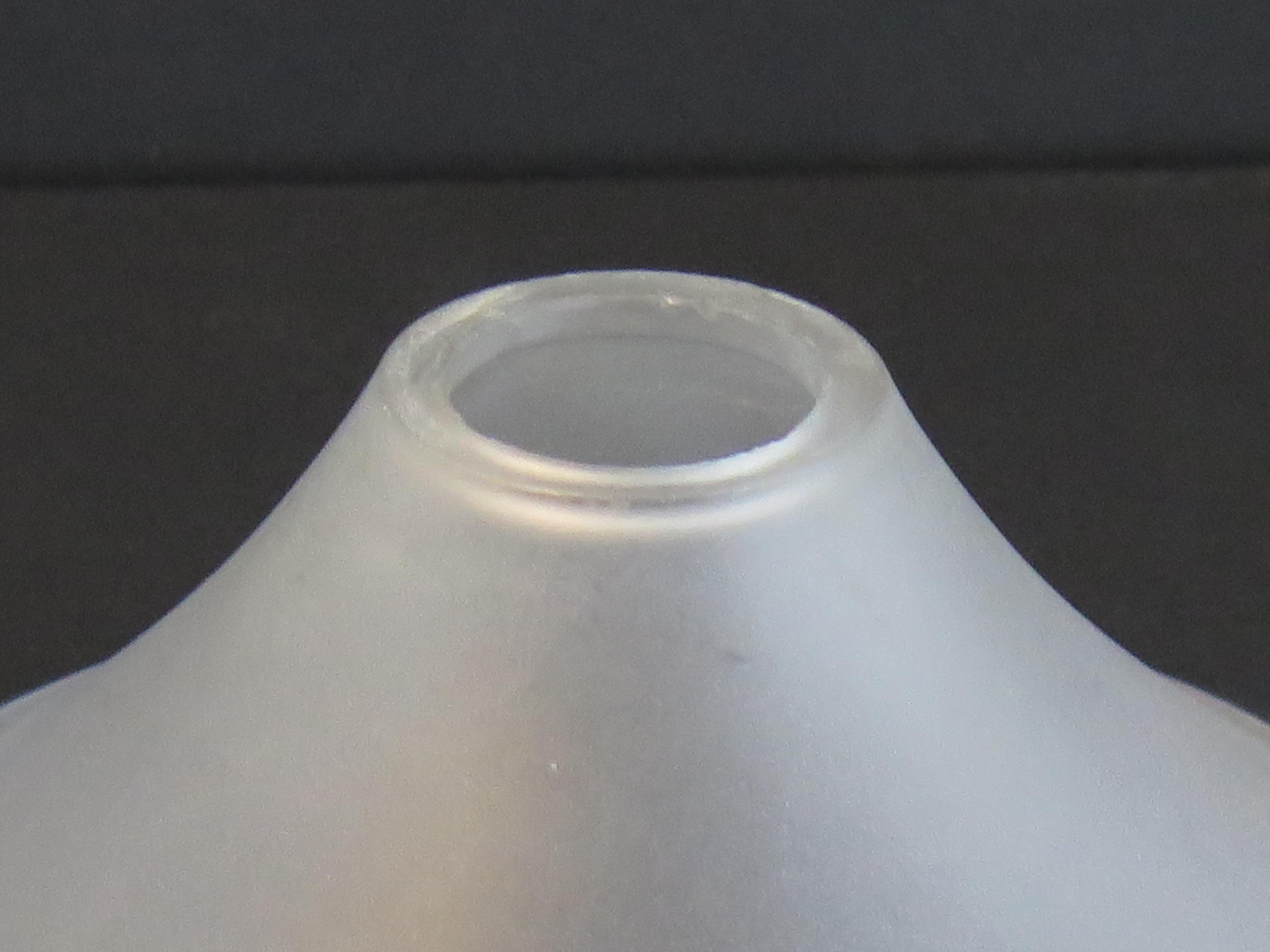 Art Deco Period Glass Lampshades PAIR (B) Conical & Frosted, circa 1925 For Sale 3