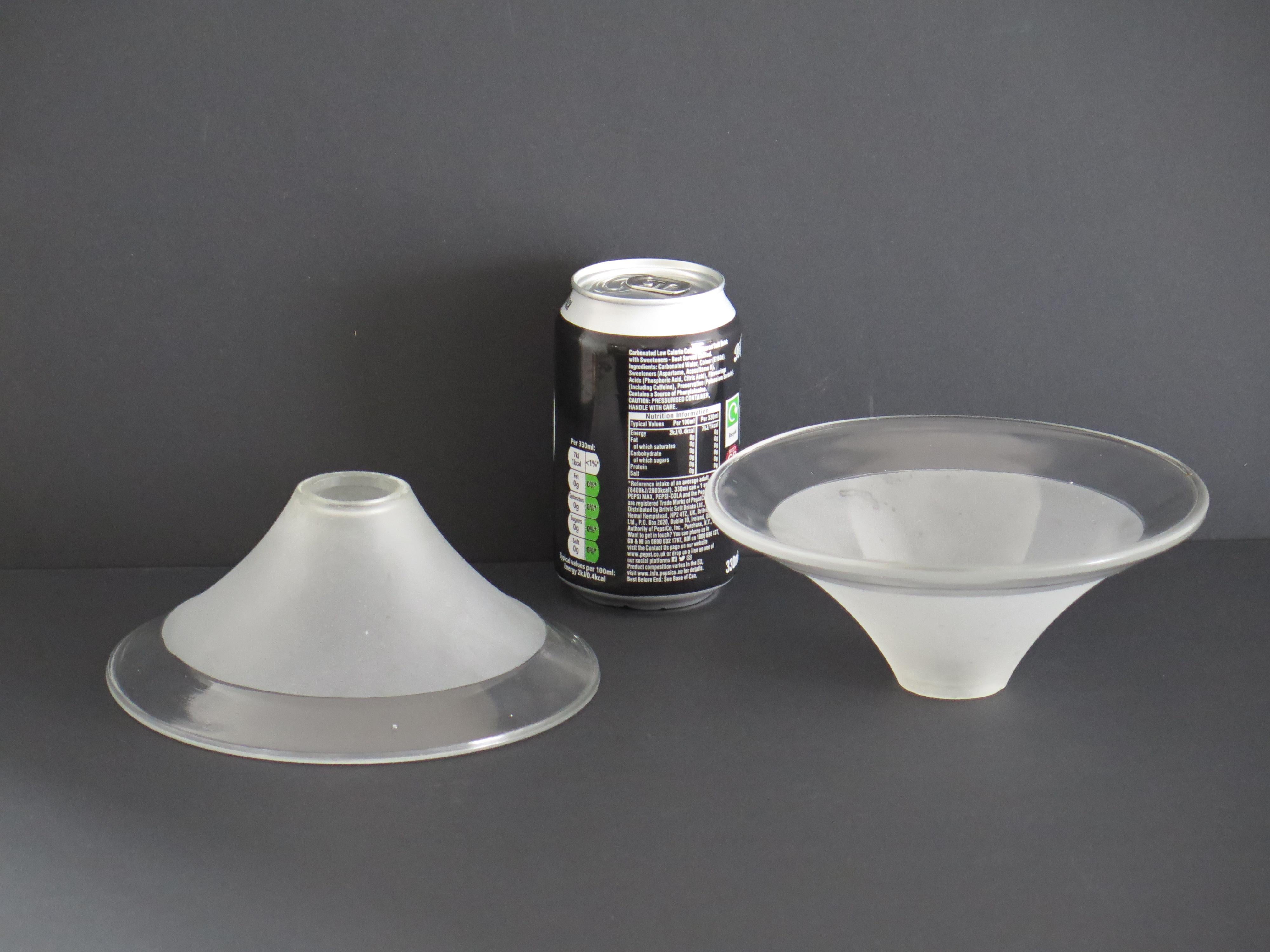 Art Deco Period Glass Lampshades PAIR (C) Conical & Frosted, circa 1925 For Sale 9