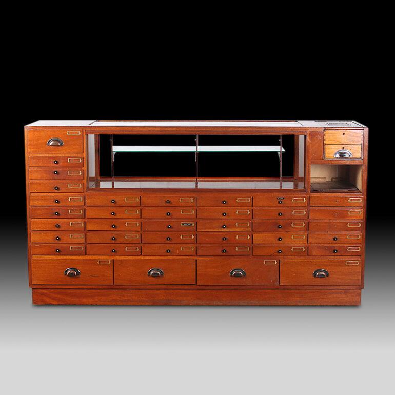 Mahogany Art Deco Period Jeweler's or Watch Maker's Cabinet / Shop Counter