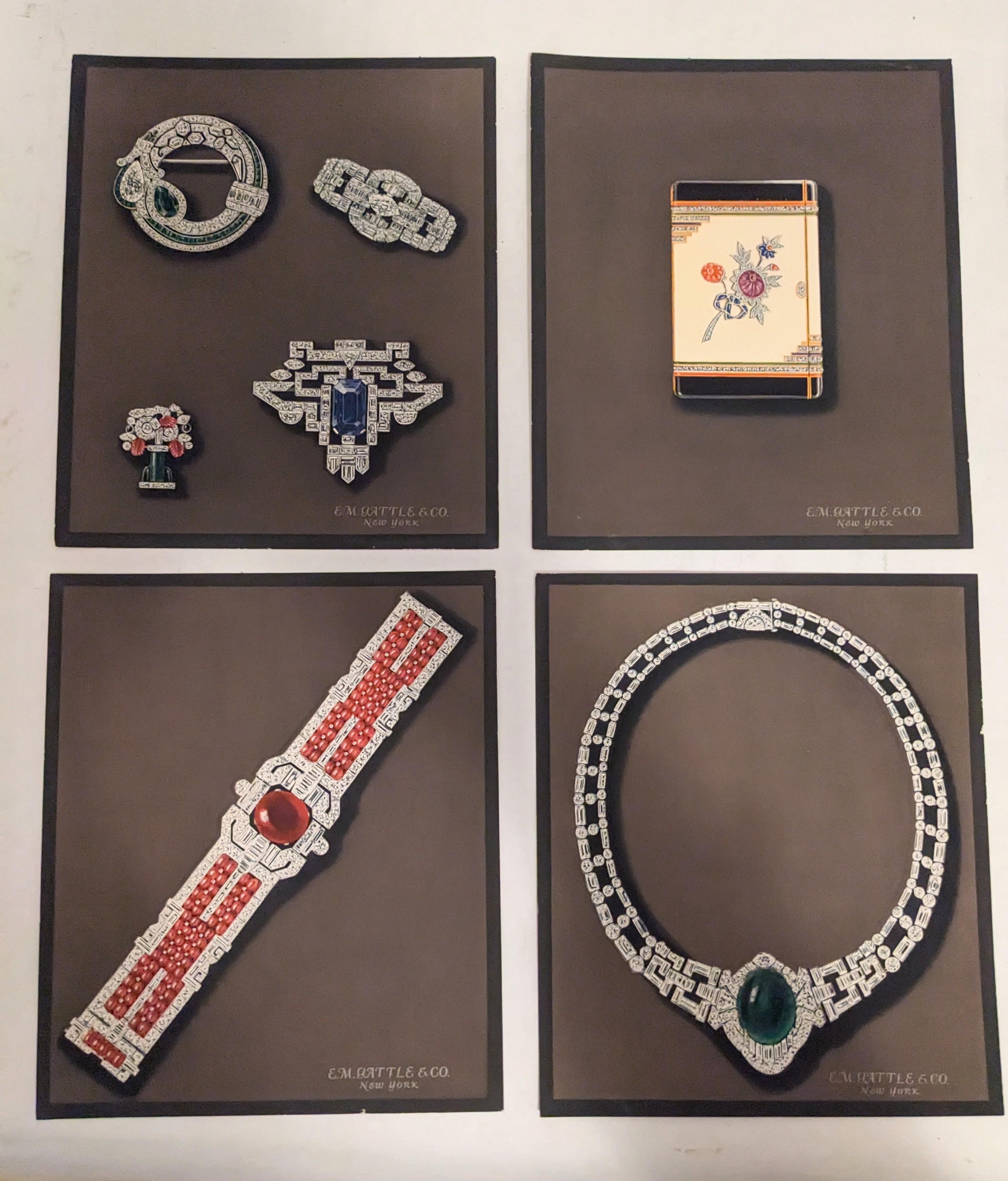 American Art Deco Period Jewelry Advertisements, Gattle and Co. For Sale