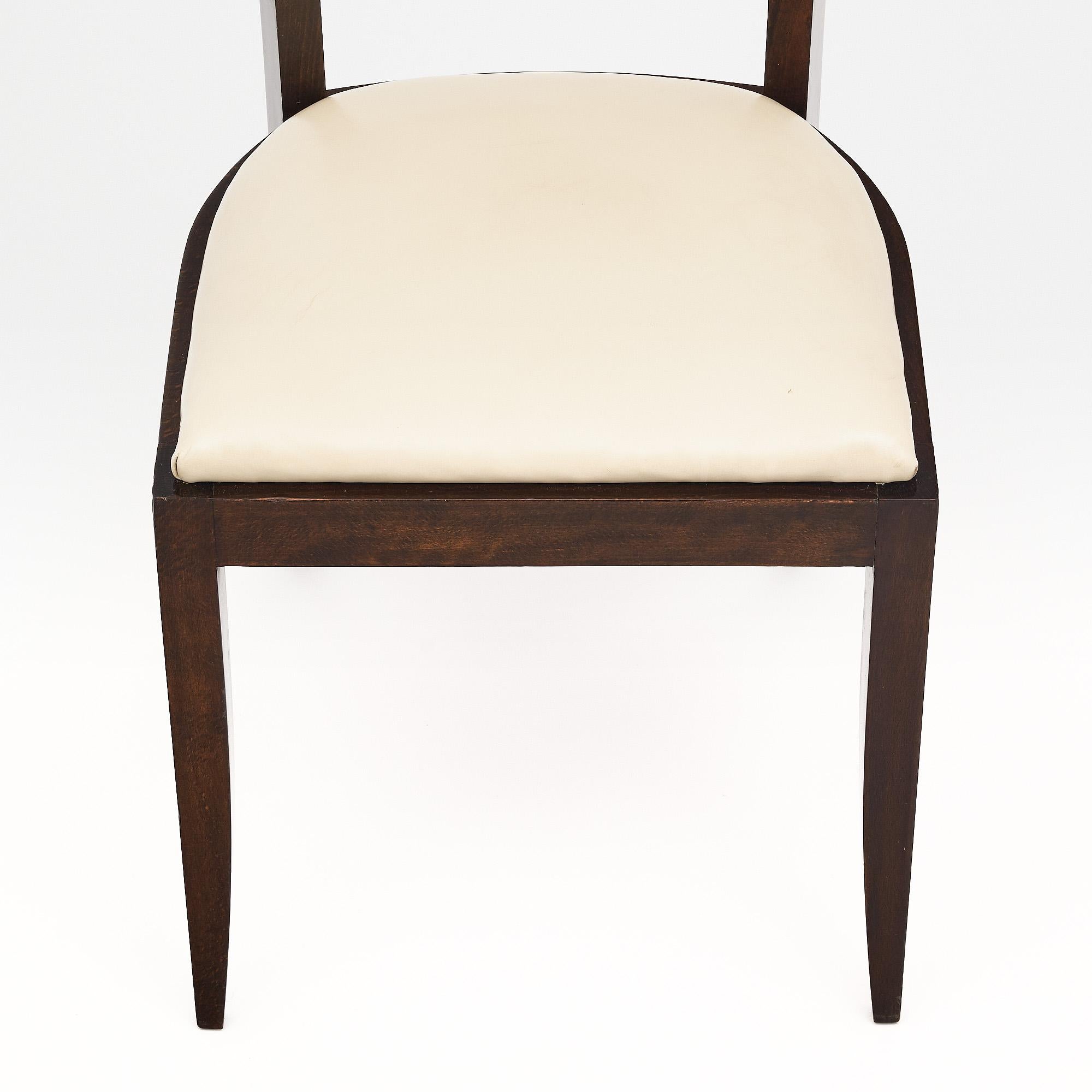 Art Deco Period Macassar Dining Chairs in the style of Jules Leleu For Sale 1