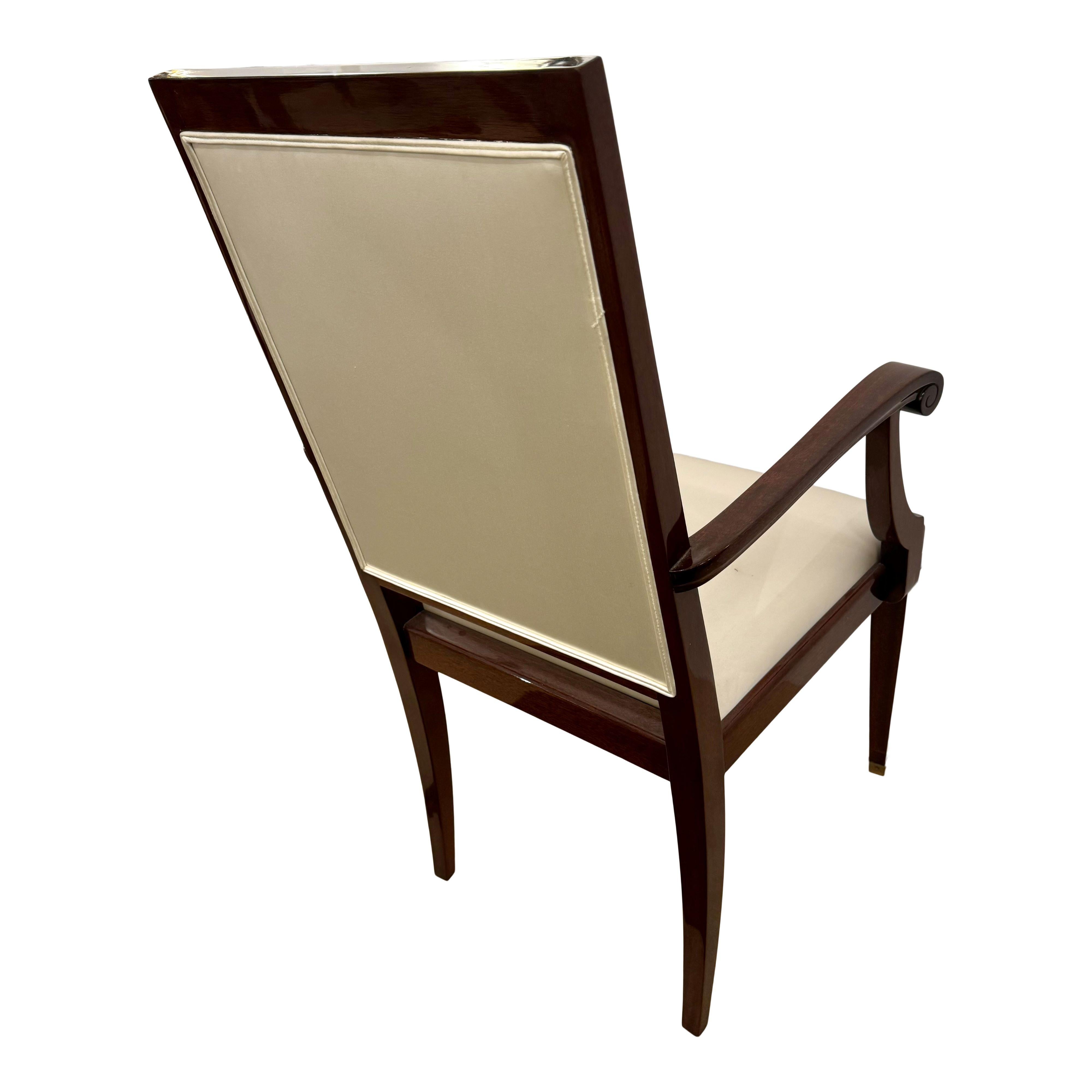 Art Deco Period Mahogany Arm Chair France circa 1930. In Good Condition For Sale In New York, NY
