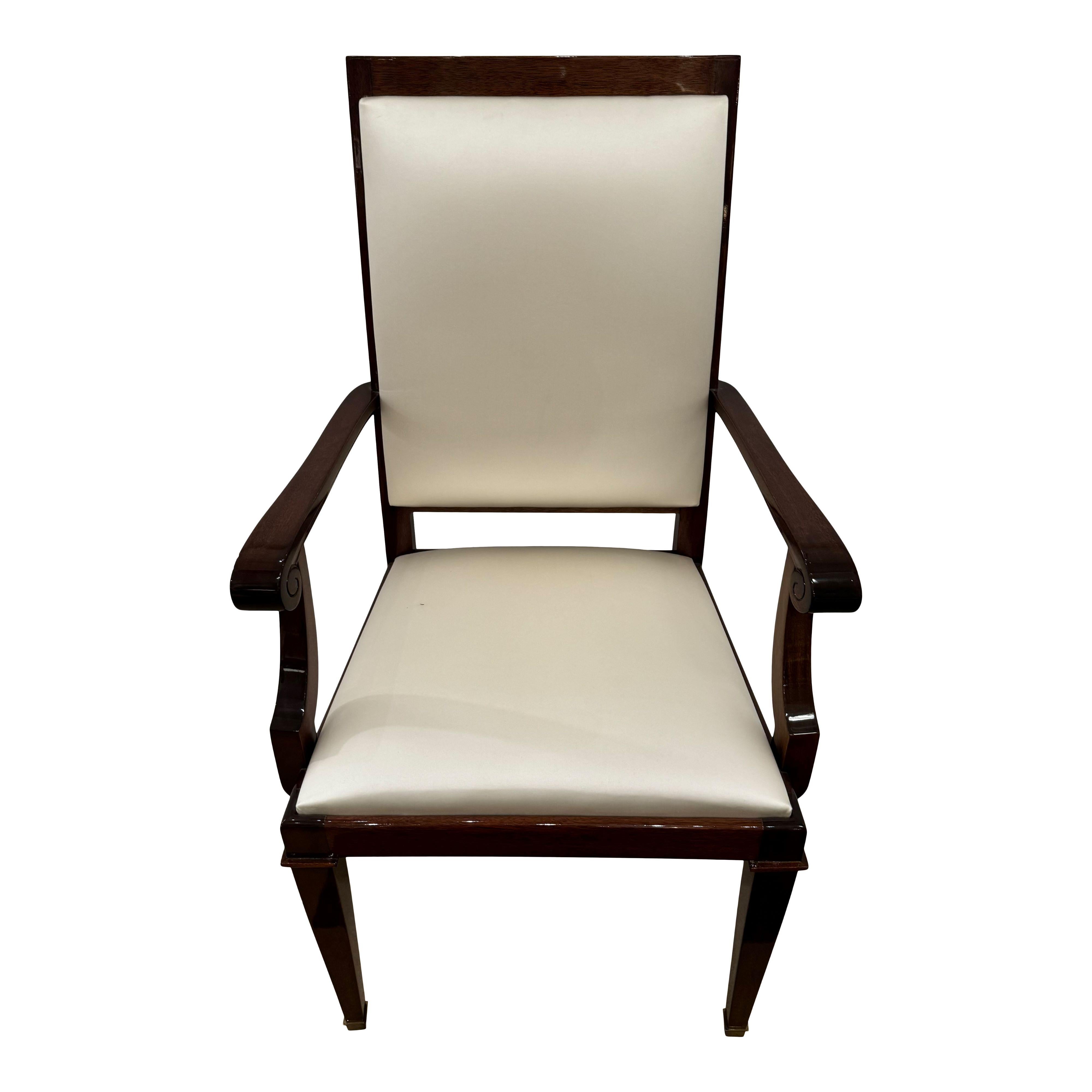 Mid-20th Century Art Deco Period Mahogany Arm Chair France circa 1930. For Sale