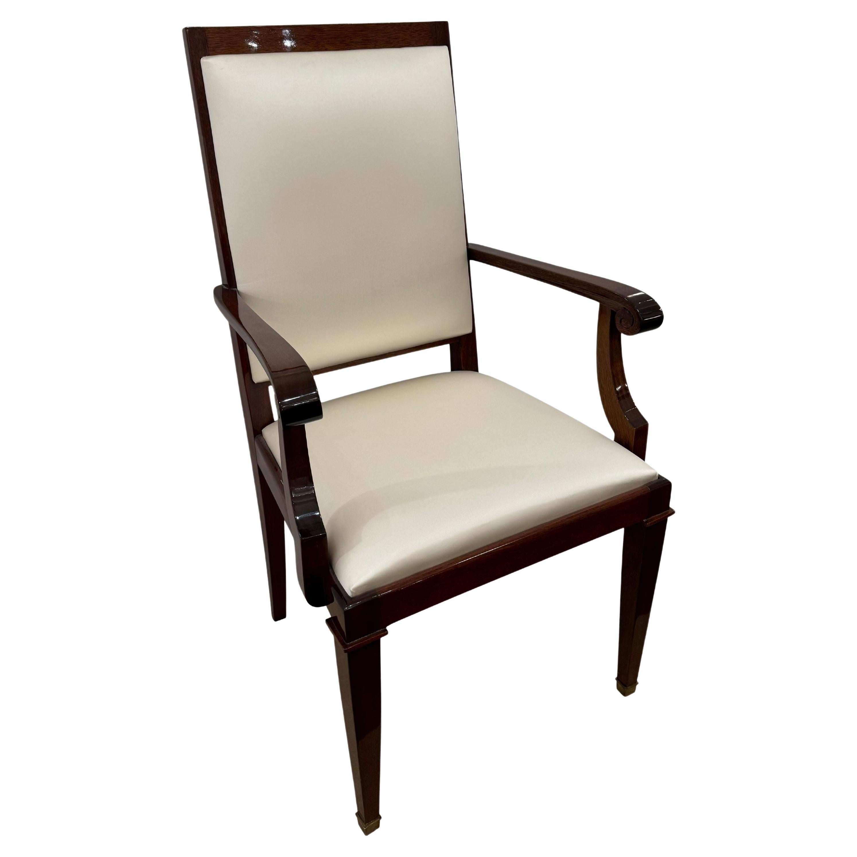Art Deco Period Mahogany Arm Chair France circa 1930. For Sale