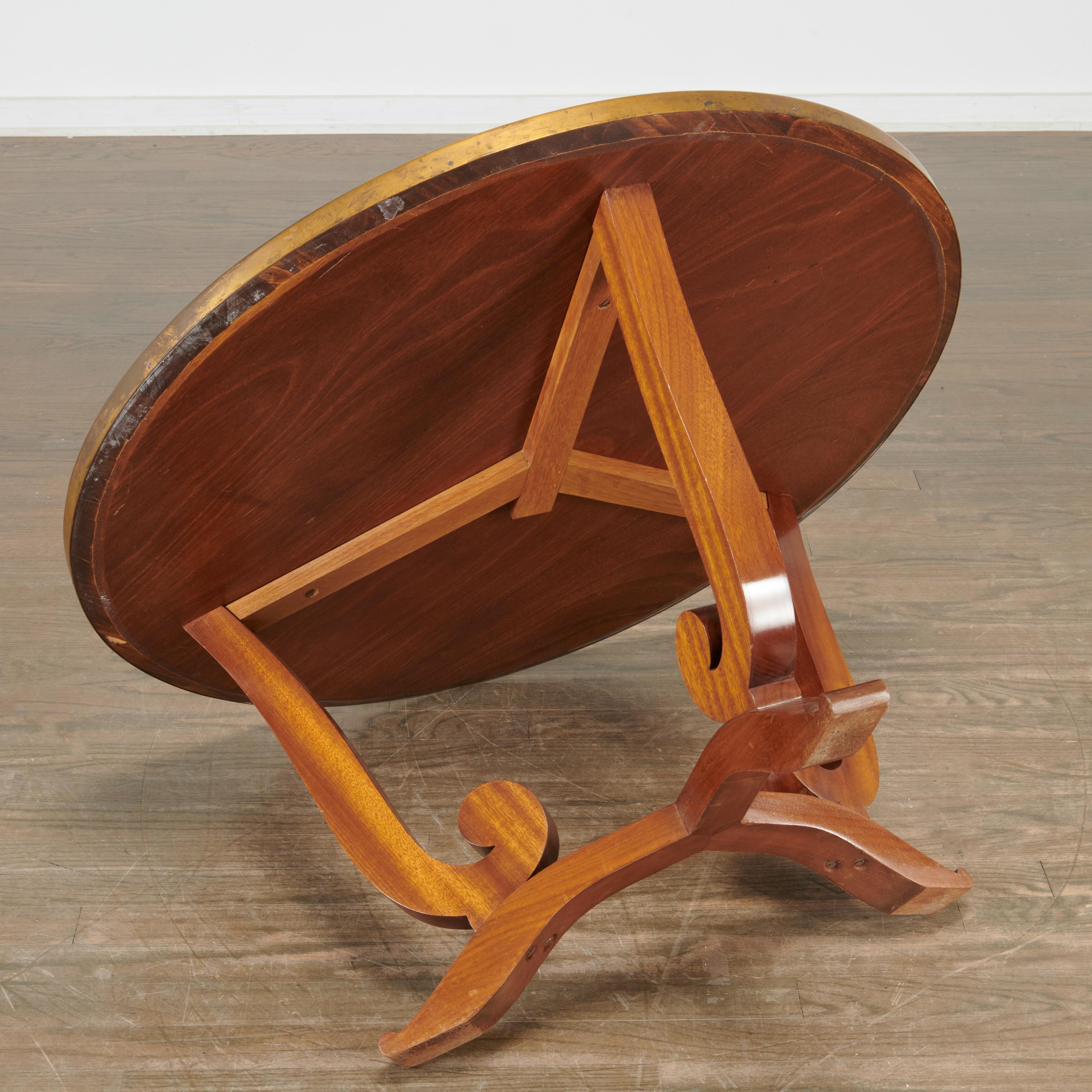 French Art Deco Period Mahogany Gueridon by Jules Leleu For Sale