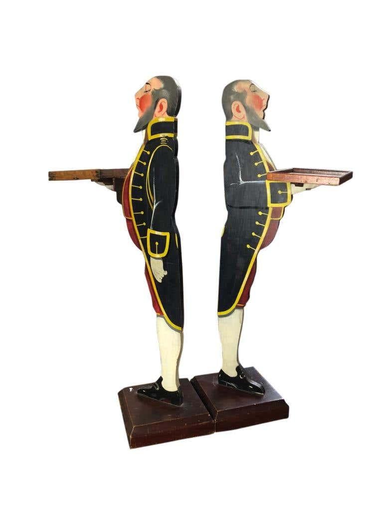 Periodo Art Decó, Pareja Emparejada de Meseros Mudos Madera en venta