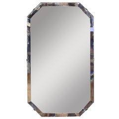 Art Deco Period Metal Mounted Octagonal Wall Mirror, circa 1920-1930