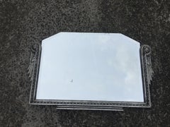 Art Deco Period Mirror in  Silvered Wood and plaster circa 1930