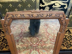 Espejo de la época Art Déco en madera de nogal