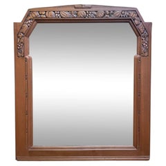 Espejo de la época Art Déco en madera de nogal
