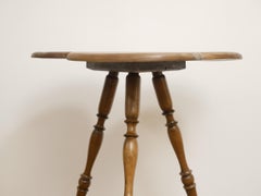 Art Deco Period Nordic “HH” Massive Walnut Tripod Table