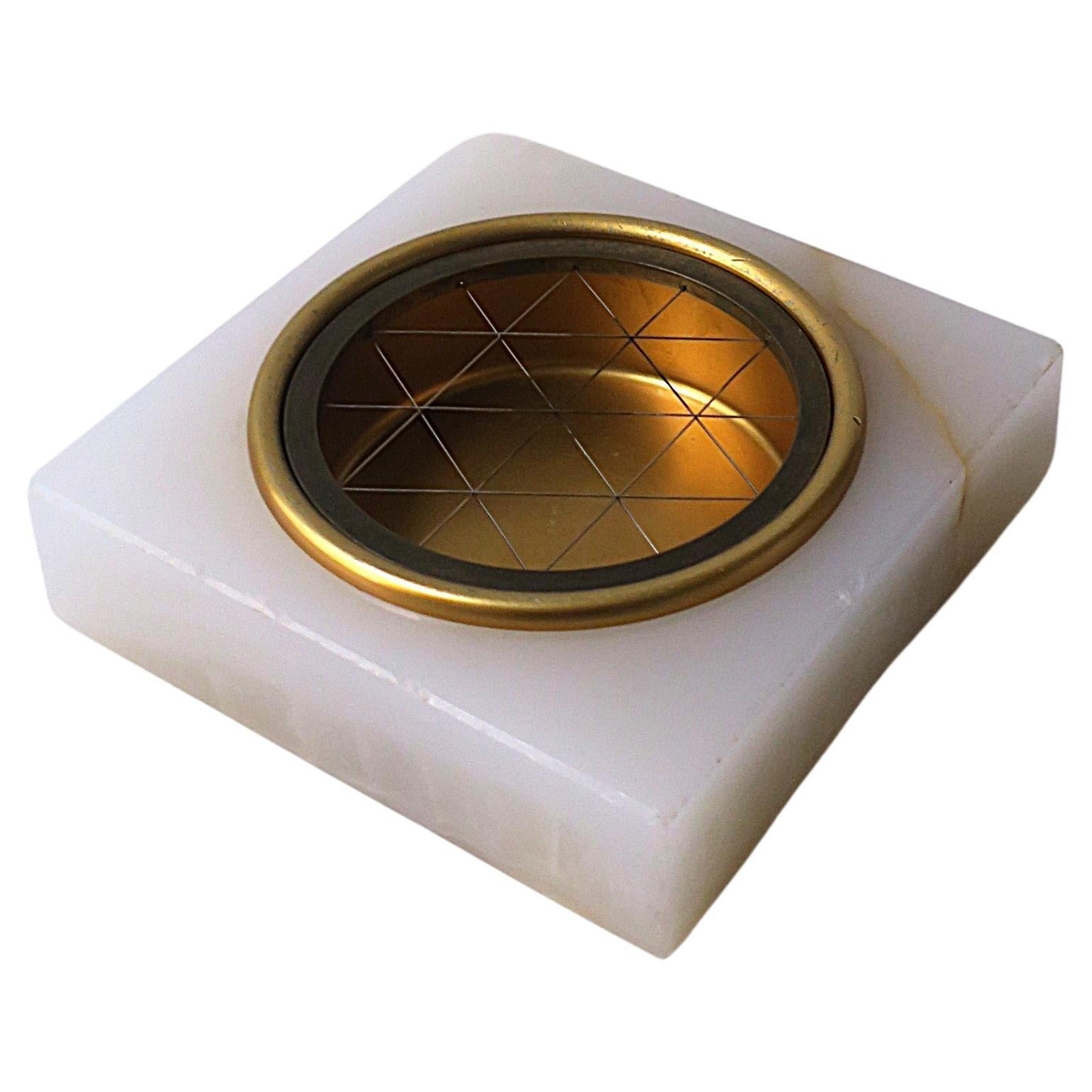 Art Deco Period Onyx Marble Ashtray