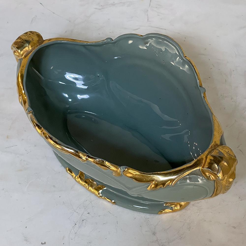 Jardinière en porcelaine peinte d'époque Art Déco ~ Jardinière en vente 2