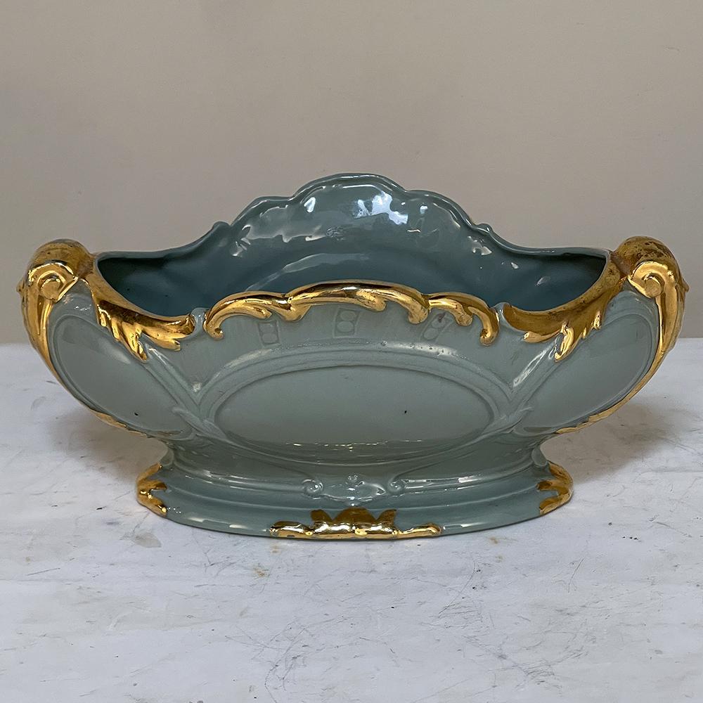Art Deco Period Painted Porcelain Jardiniere ~ Planter In Good Condition For Sale In Dallas, TX