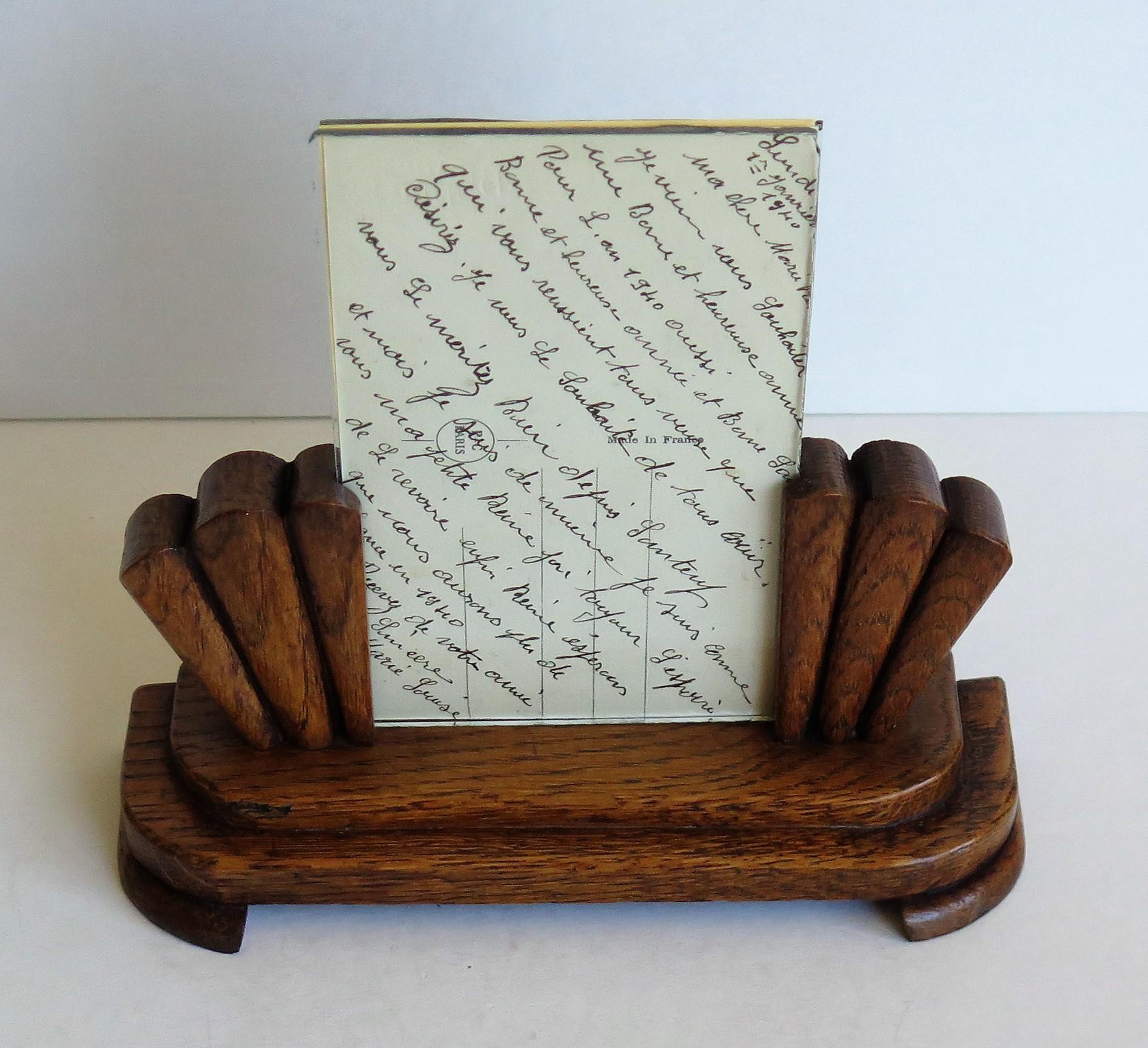 Hand-Crafted Art Deco Period Photo Frame Handmade in Oak with Fan Sides, circa 1930