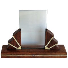 Art Deco Period Photo Frame Mahogany with Mother-of-Pearl Sunburst Inlay