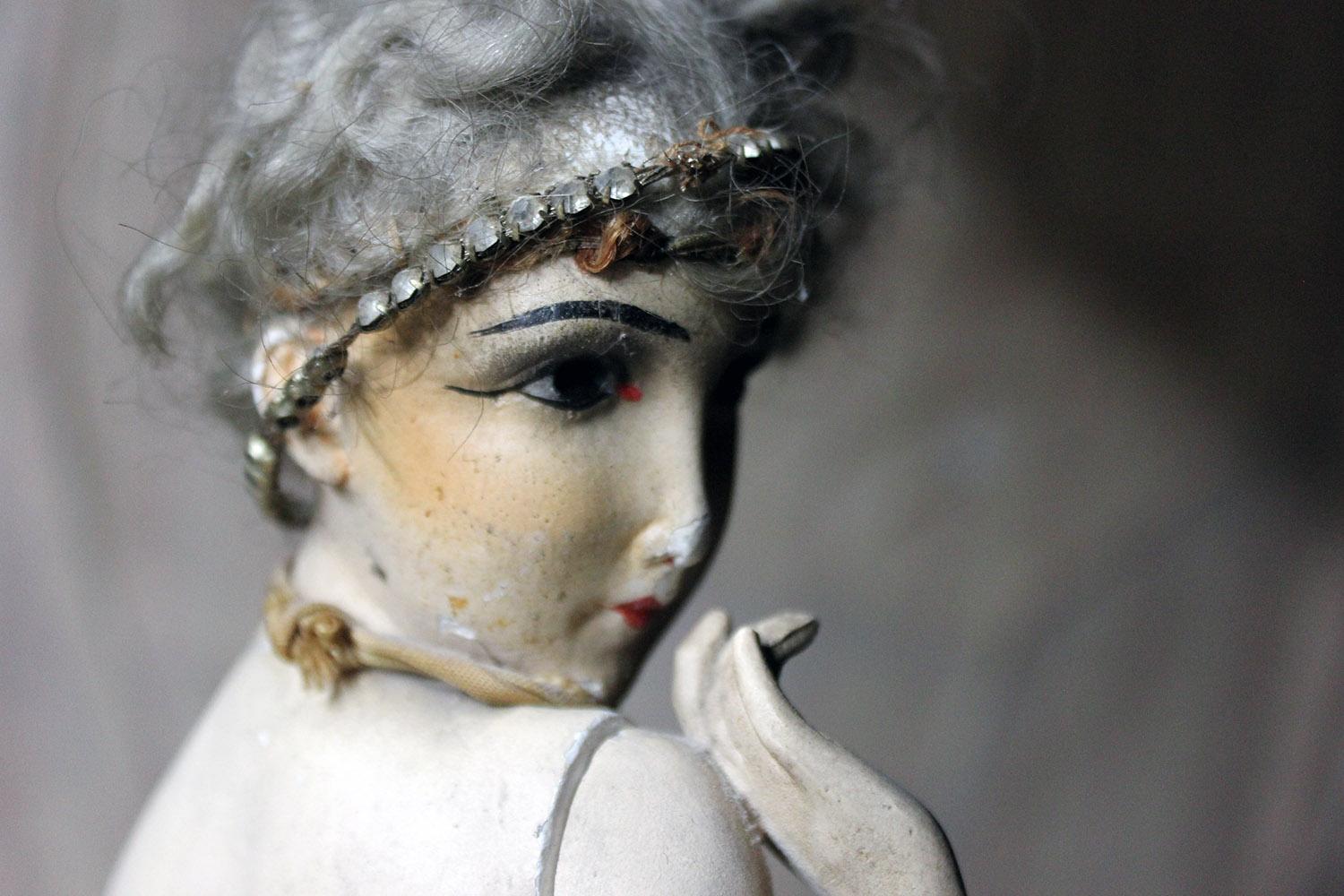 French Art Deco Period Plaster Boudoir Figure of a Flapper, Maurice Milliere circa 1920