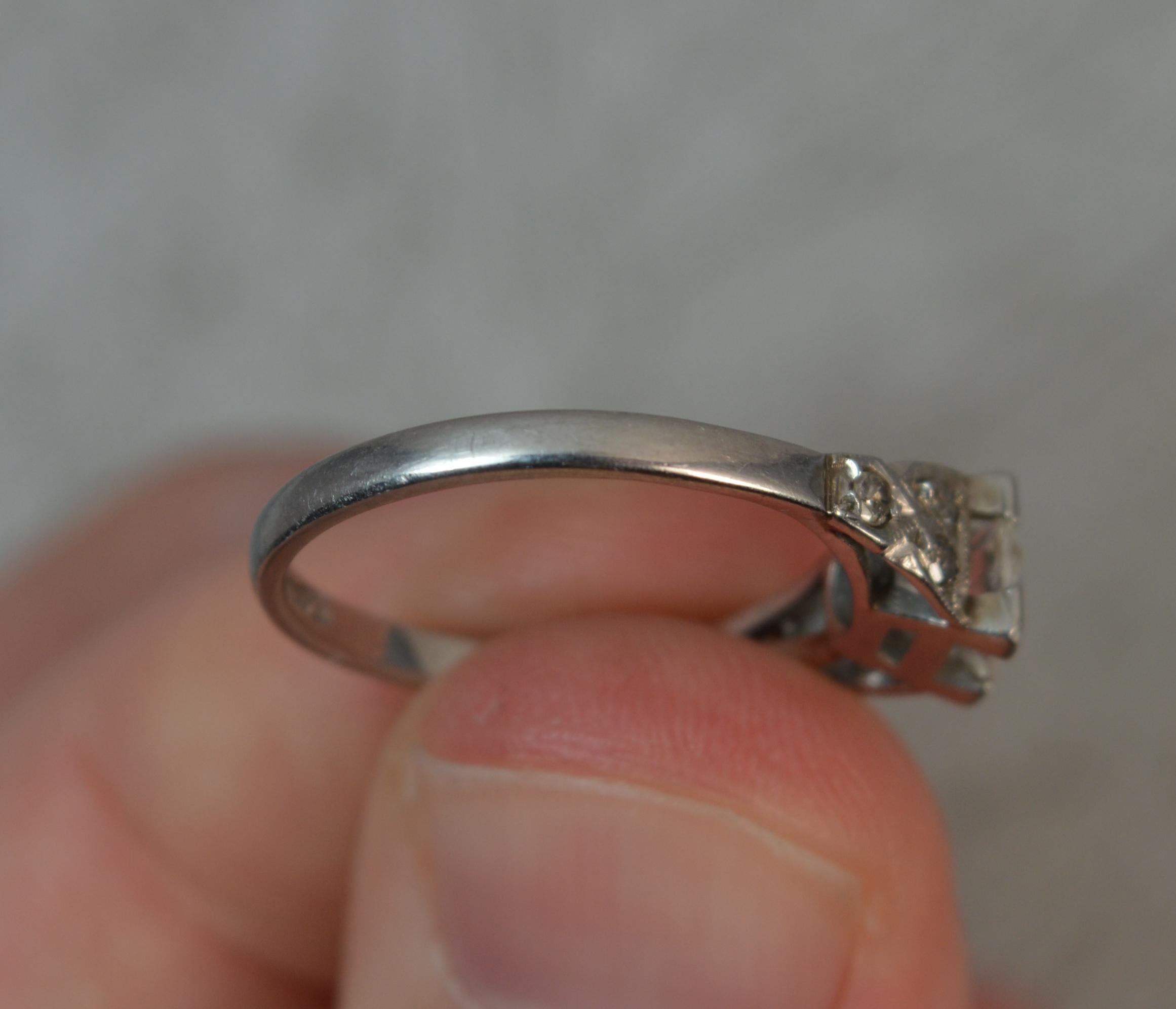 Art Deco Period Platinum 0.75 Carat Diamond Solitaire Engagement Ring 2
