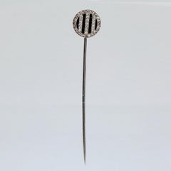 Art Deco Period Platinum, Diamond and Onyx Stick Pin