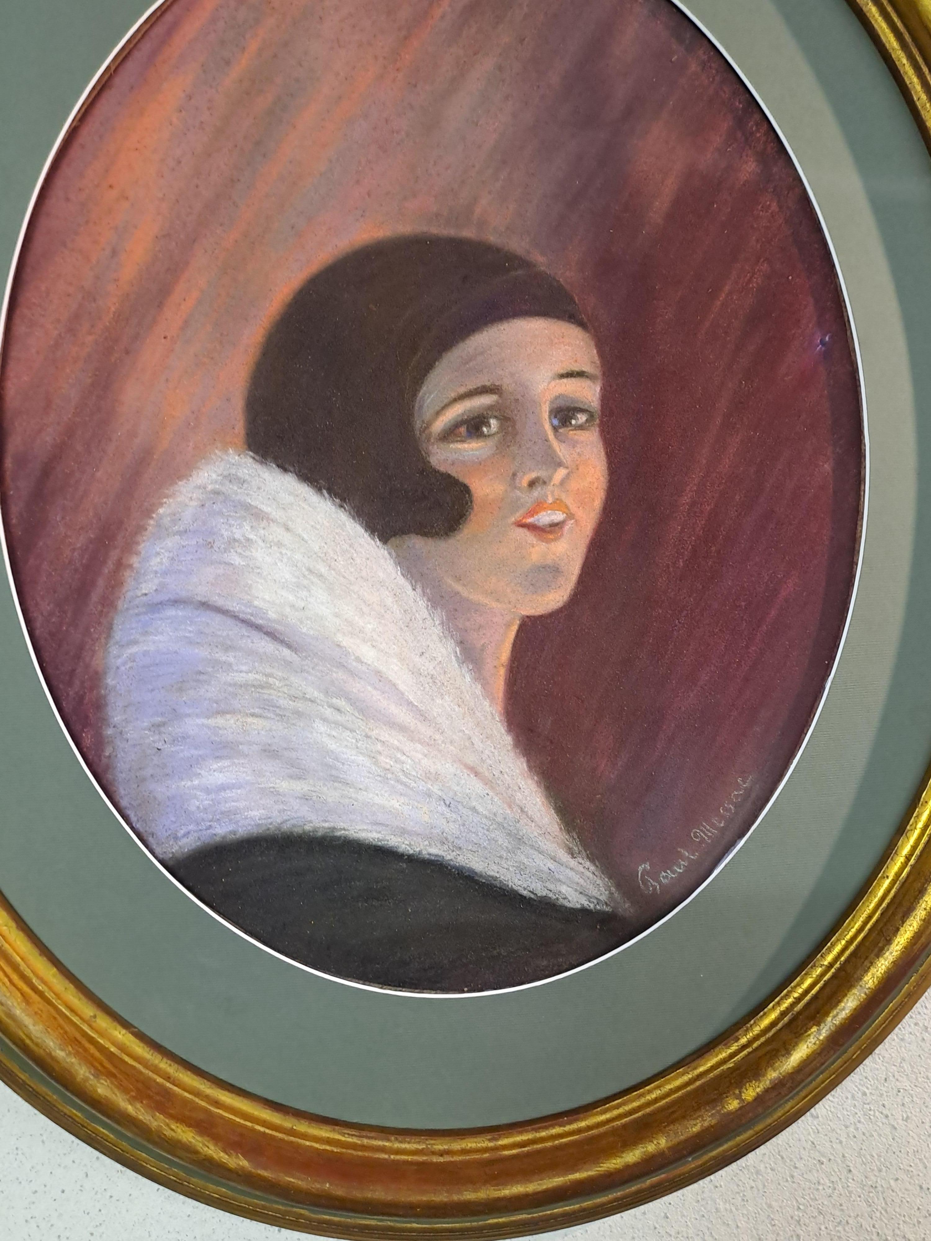 Retrato de época Art Déco de Paul Messac Art Decó en venta