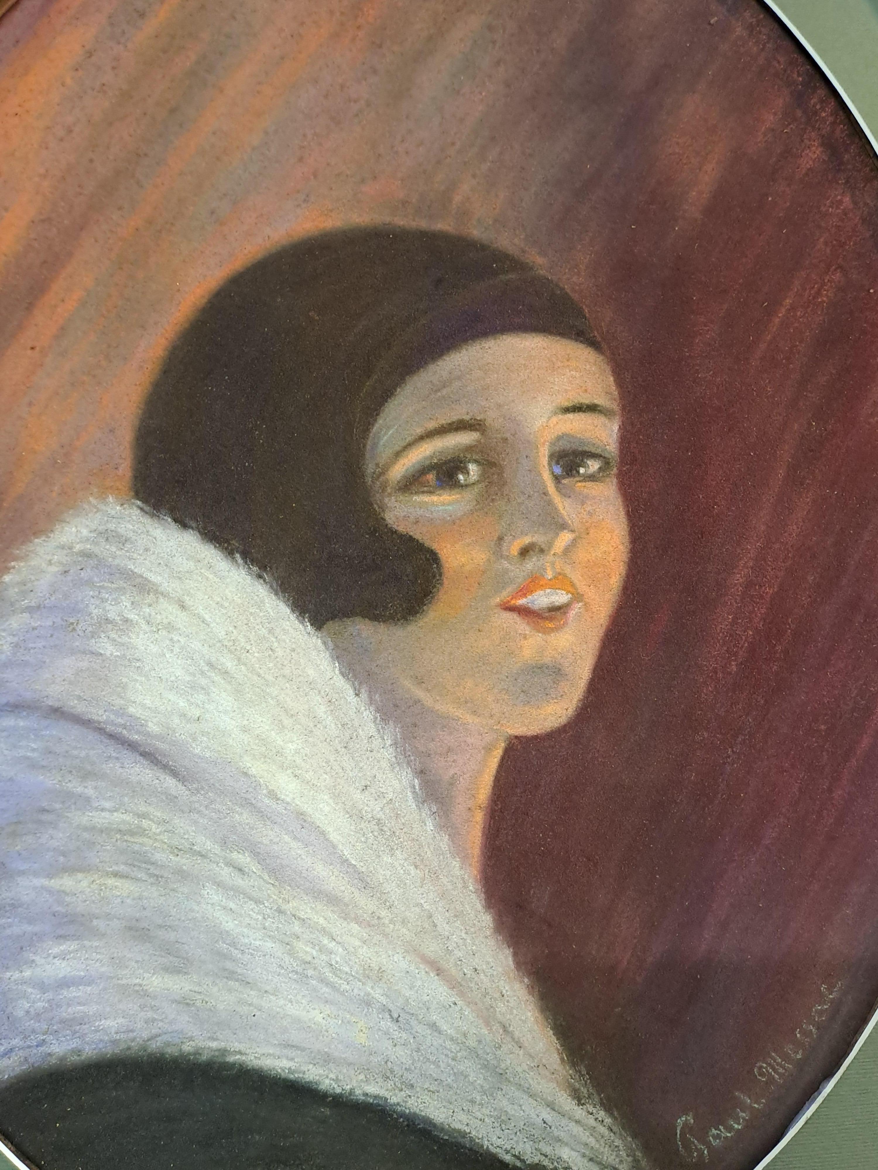 Retrato de época Art Déco de Paul Messac en venta 1