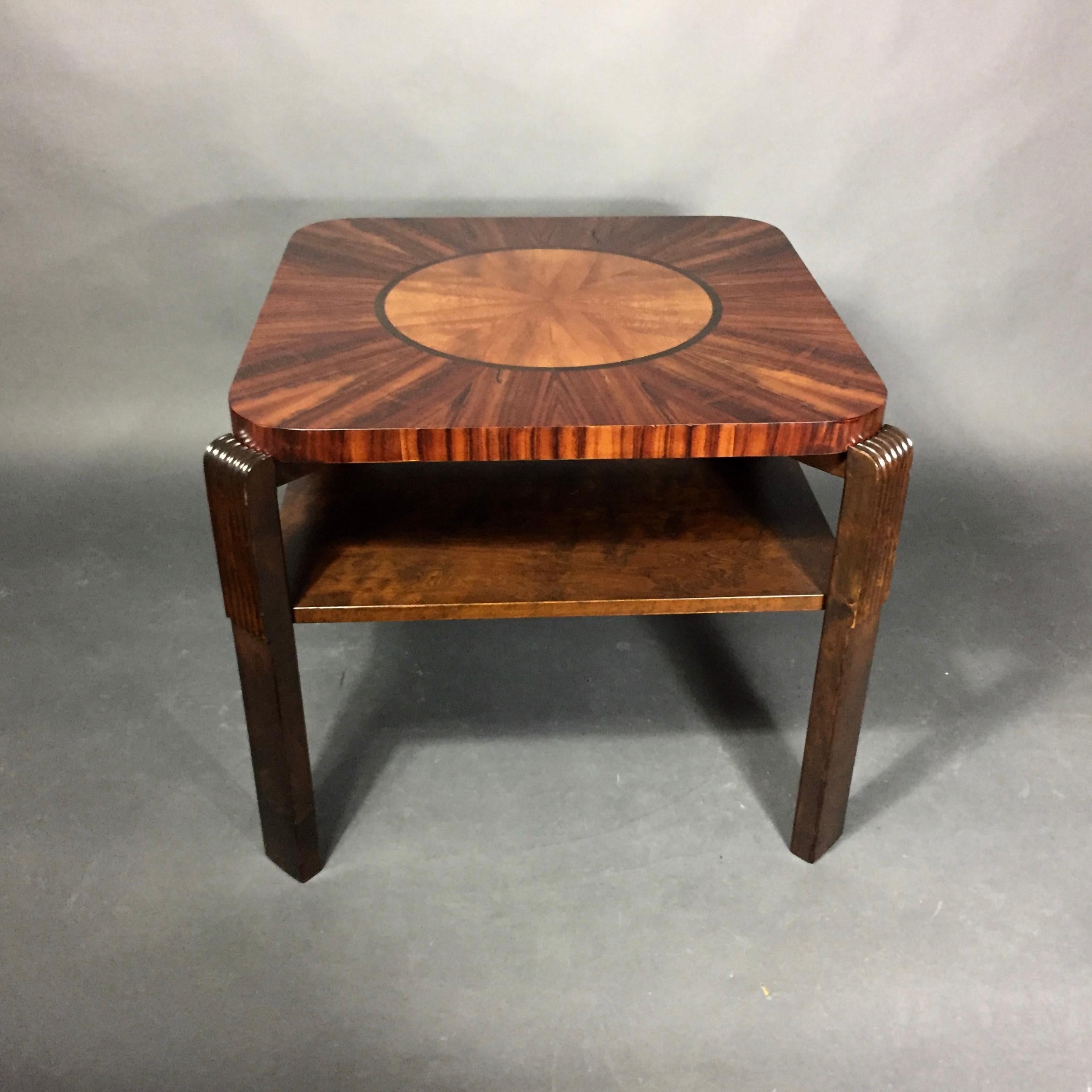 European Art Deco Period Radiating Side Table, 1930s For Sale