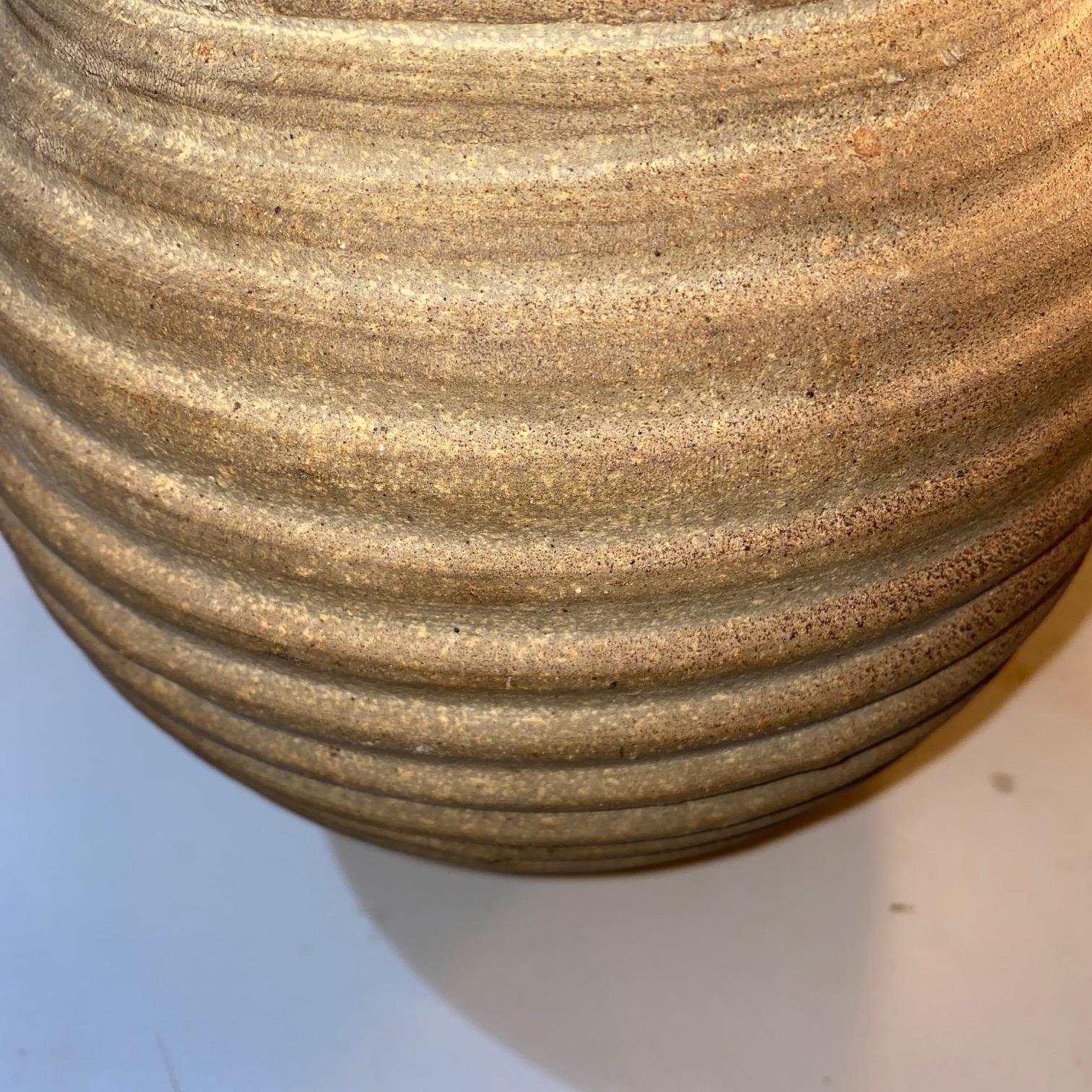 Art Deco Period Ribbed Raw Ceramic Vase, Hungary, 1930s For Sale 5