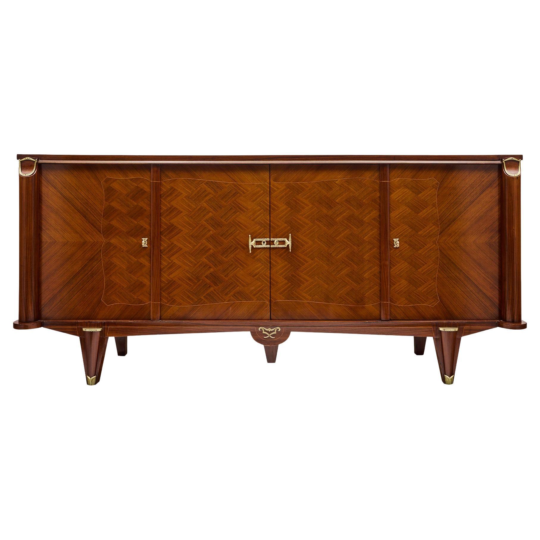 Art Deco Buffet, Rosewood with Brass Details, French Design, 1940