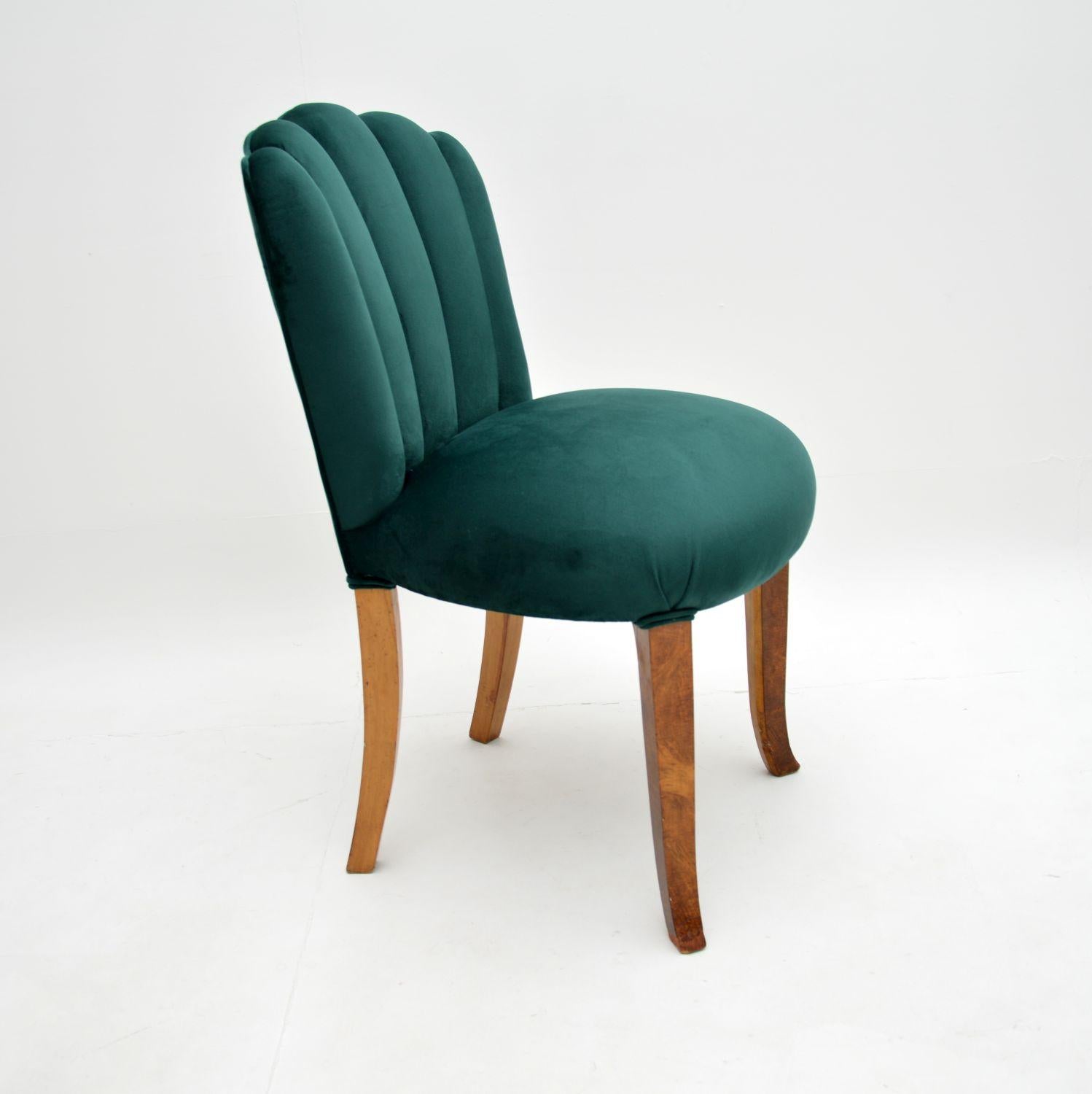 Art Deco Period Scallop Back Chair In Good Condition In London, GB